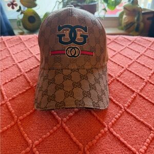 Gucci inspired Tan Monogram Baseball Cap for Women
